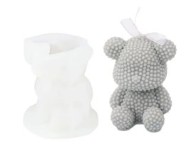 Molde silicona osito con puntos 